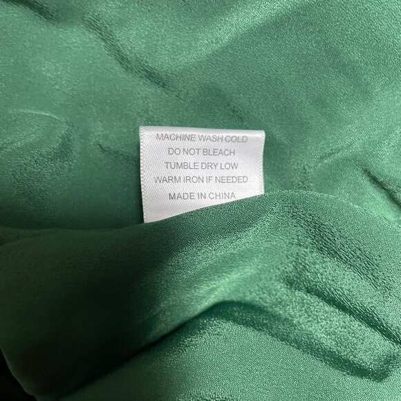 EQUIPMENT FEMME‎ Arya Green Silk Ruched Midi Dress Elegant Old Money Chic - Picture 16 of 16